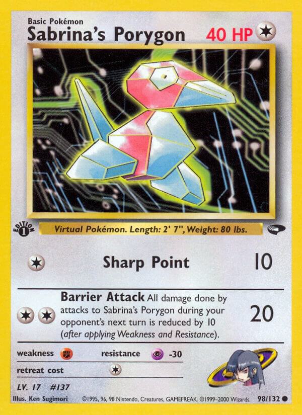 Sabrina's Porygon 098/132 card from Gym Challenge