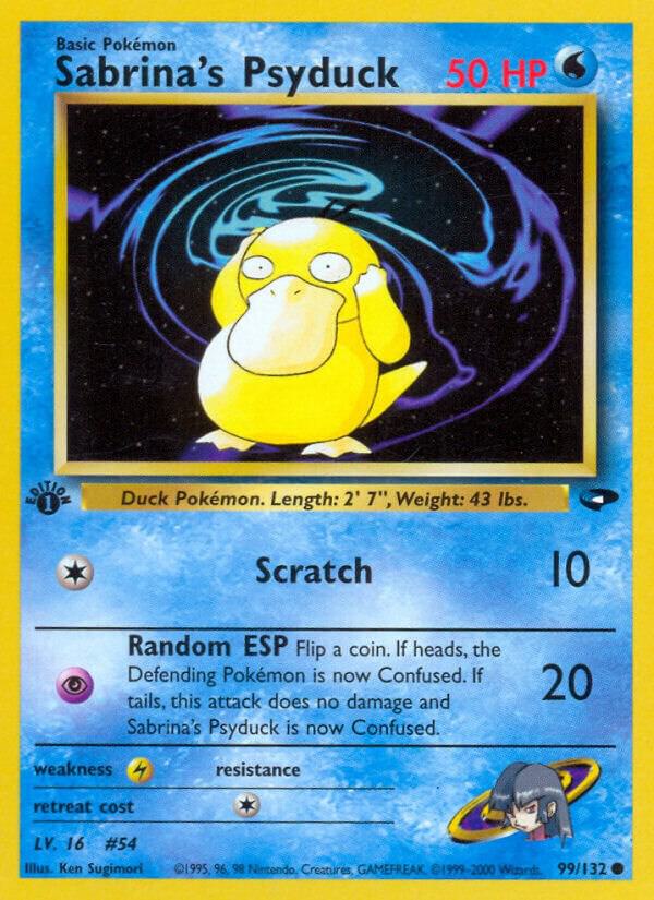 Sabrina's Psyduck 099/132 card from Gym Challenge