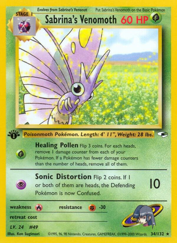Sabrina's Venomoth 034/132 card from Gym Heroes