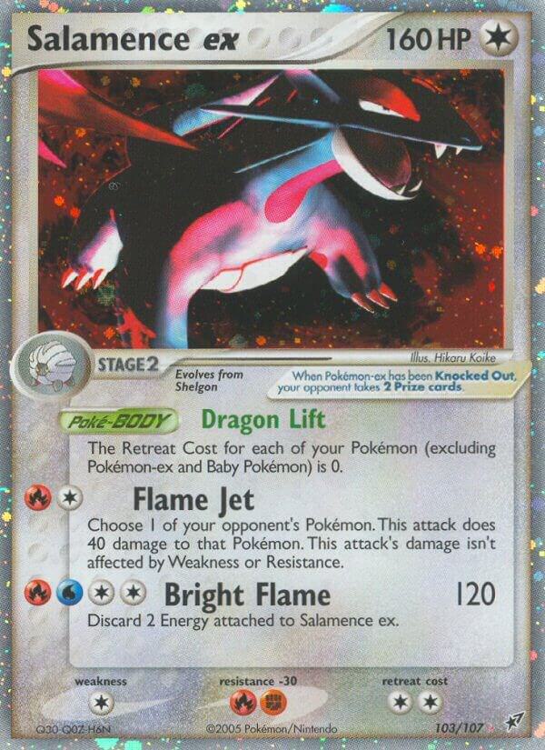 Salamence ex 103/107 card from Deoxys