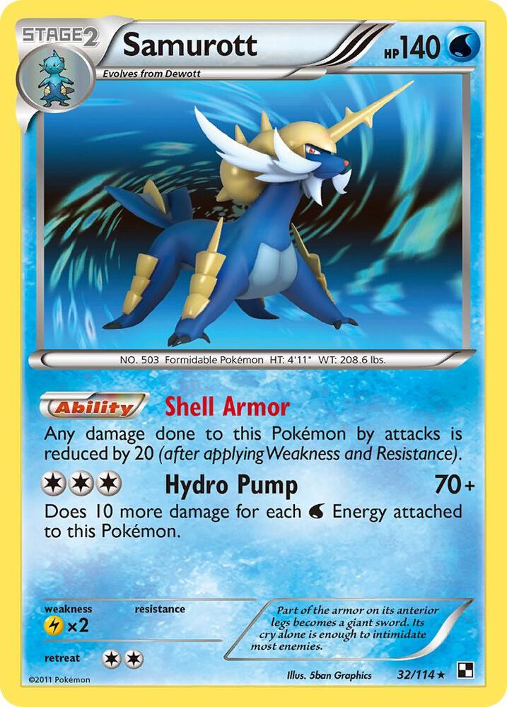 Samurott (32) 32/114 card from Black and White