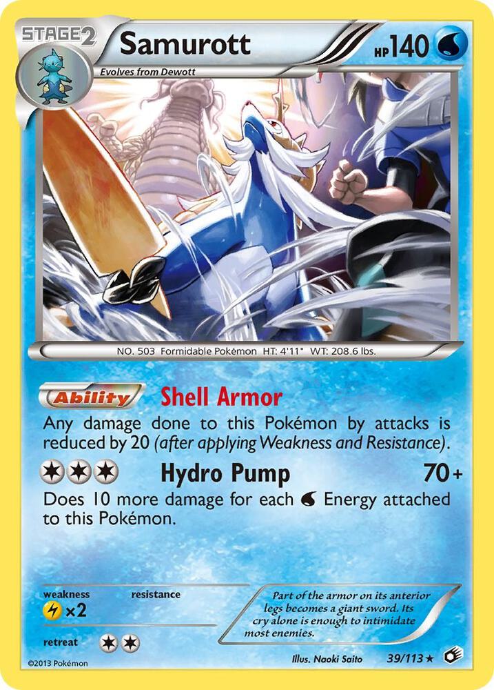 Samurott 39/113 card from Legendary Treasures