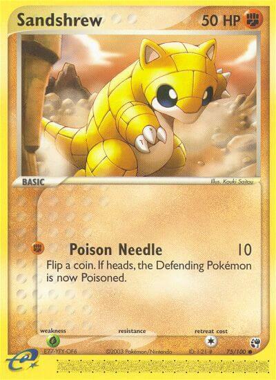 Sandshrew 75/100 card from Sandstorm