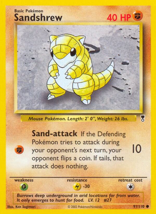 Sandshrew 091/110 card from Legendary Collection