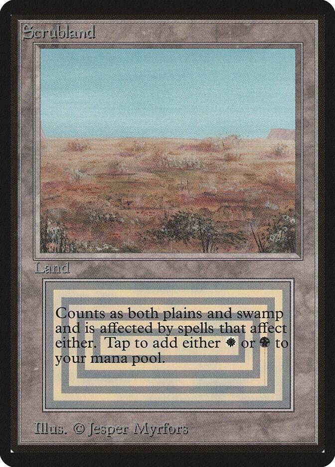 Scrubland card from Beta Edition