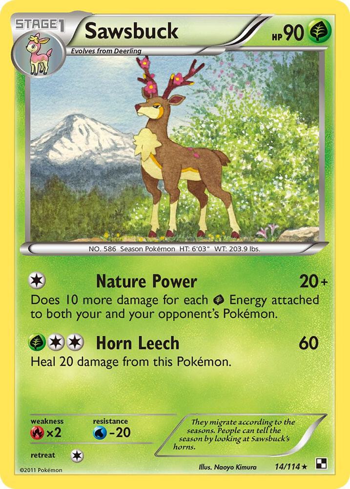 Sawsbuck 14/114 card from Black and White