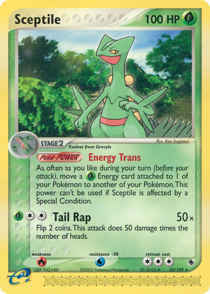 Sceptile 20/109 card from Ruby and Sapphire
