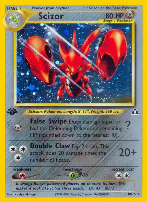 Scizor (10) 10/75 card from Neo Discovery