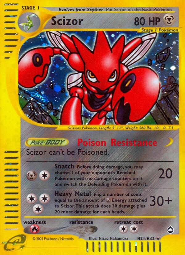Scizor (H21) H21/H32 card from Aquapolis