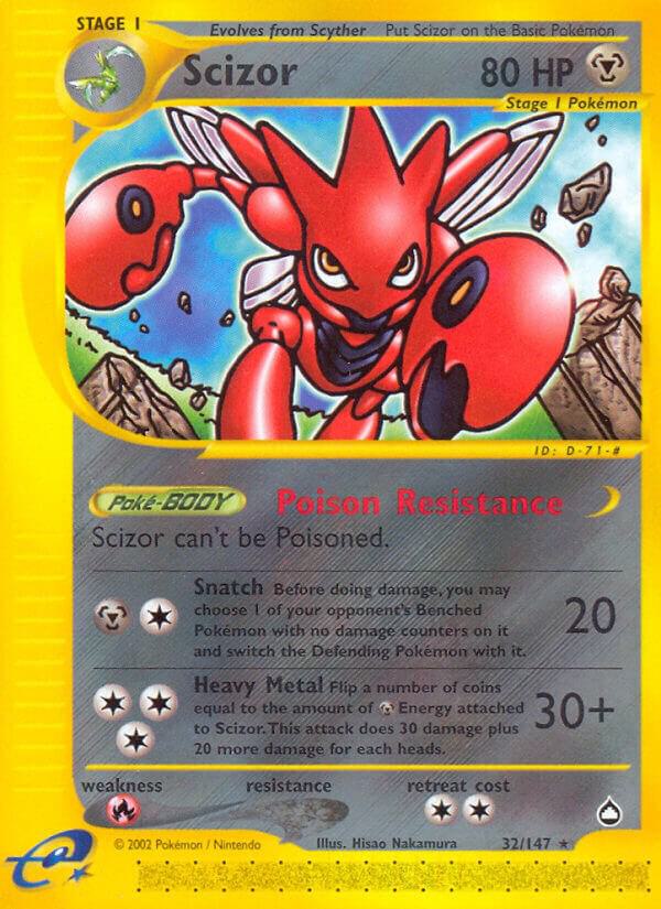 Scizor 032/147 card from Aquapolis