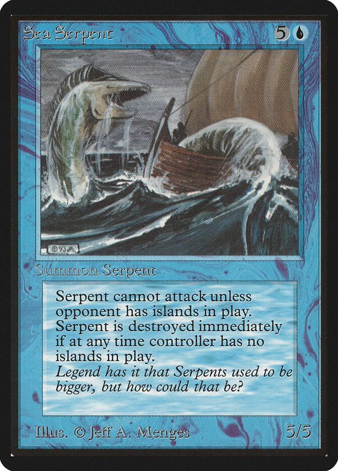 Sea Serpent card from Beta Edition