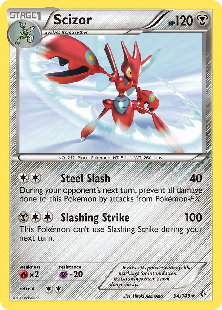 Scizor 94/149 card from Boundaries Crossed