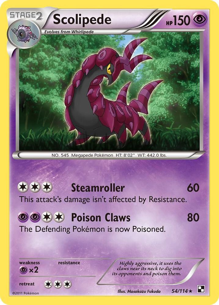 Scolipede 54/114 card from Black and White