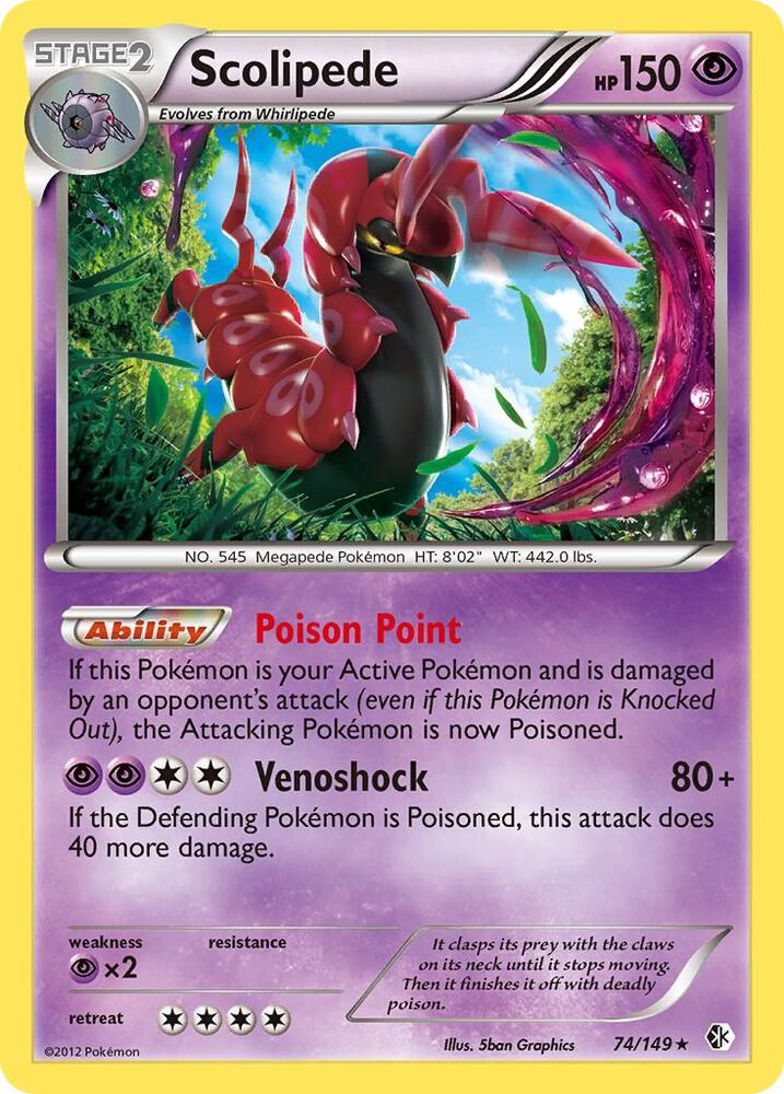 Scolipede 74/149 card from Boundaries Crossed
