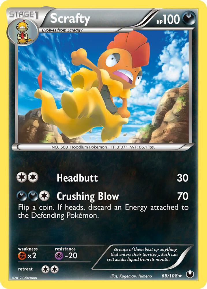 Scrafty 68/108 card from Dark Explorers