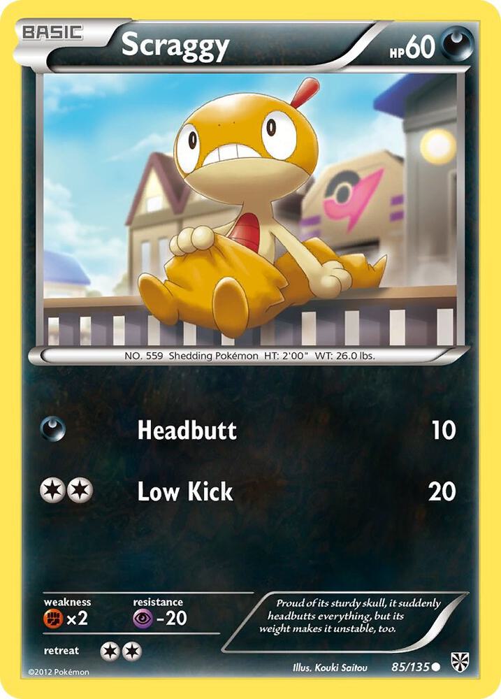 Scraggy 85/135 card from Plasma Storm