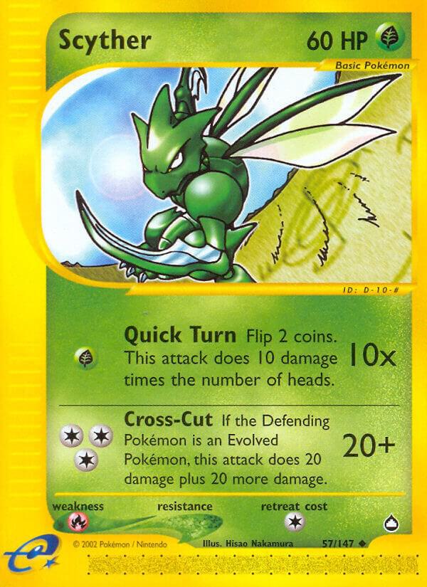 Scyther (57) 057/147 card from Aquapolis
