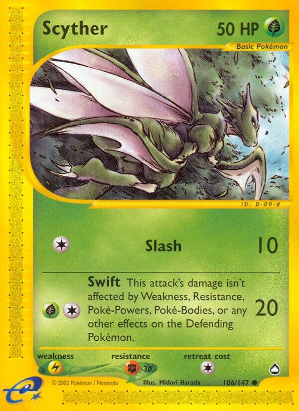 Scyther (106) 106/147 card from Aquapolis
