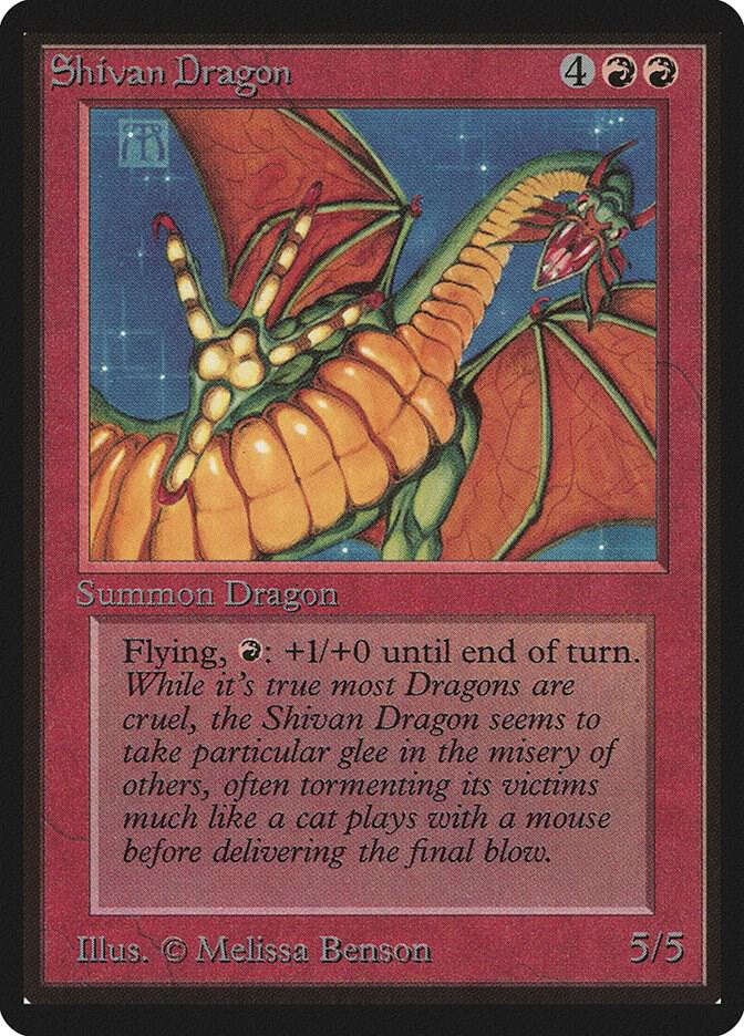 Shivan Dragon card from Beta Edition
