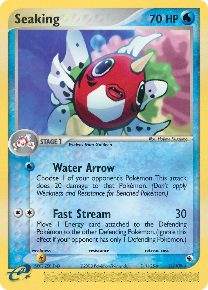 Seaking 21/109 card from Ruby and Sapphire