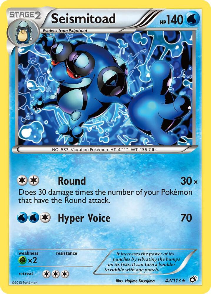 Seismitoad 42/113 card from Legendary Treasures