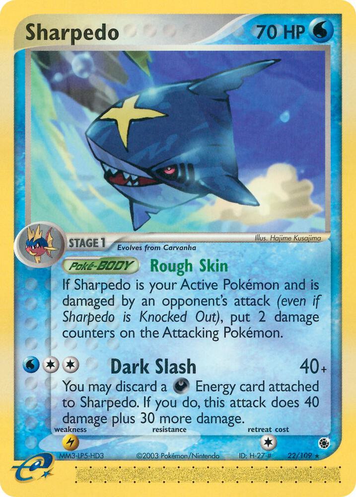 Sharpedo 22/109 card from Ruby and Sapphire