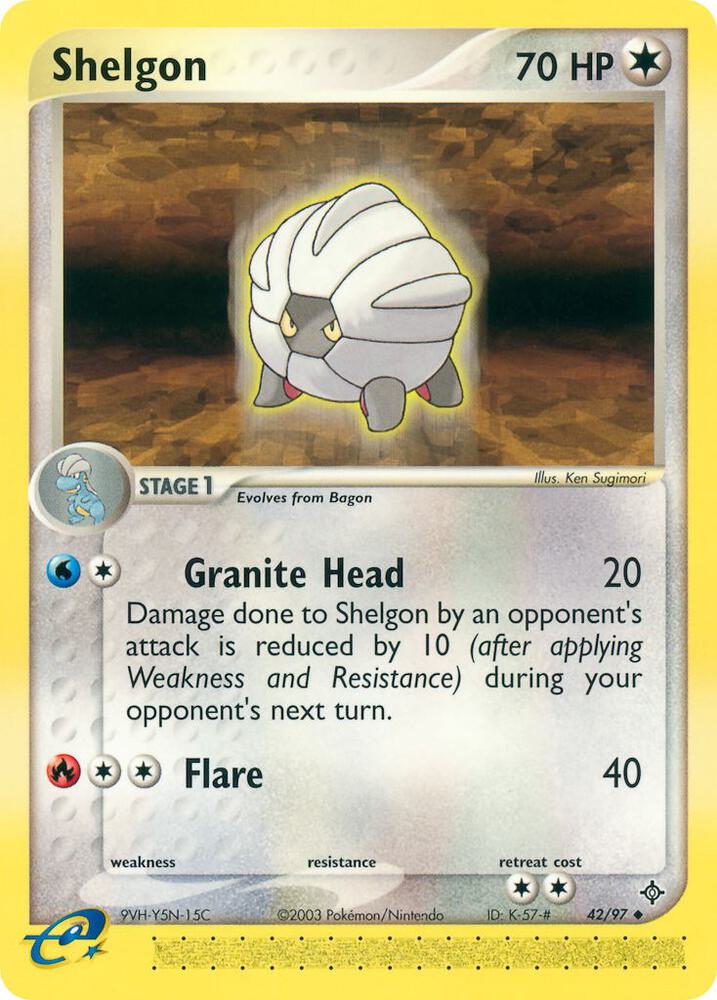 Shelgon 42/97 card from Dragon