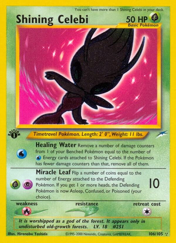 Shining Celebi 106/105 card from Neo Destiny