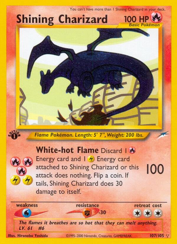 Shining Charizard 107/105 card from Neo Destiny