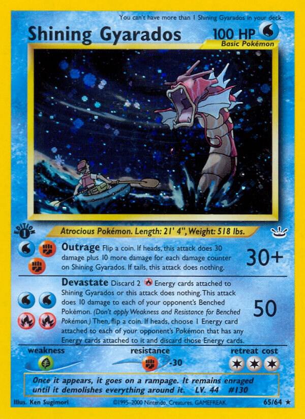 Shining Gyarados 65/64 card from Neo Revelation
