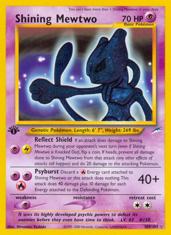 Shining Mewtwo 109/105 card from Neo Destiny