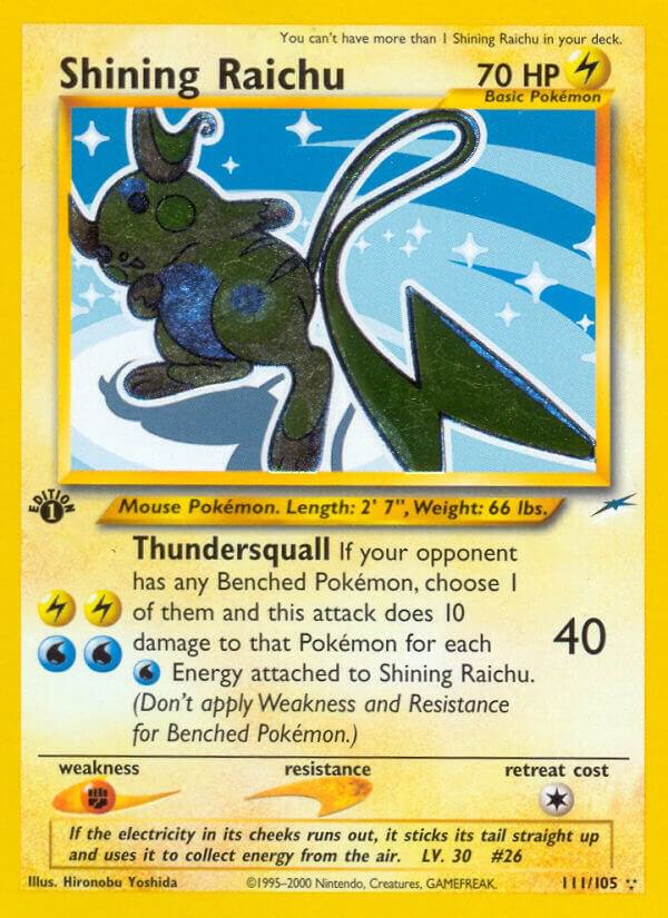 Shining Raichu 111/105 card from Neo Destiny