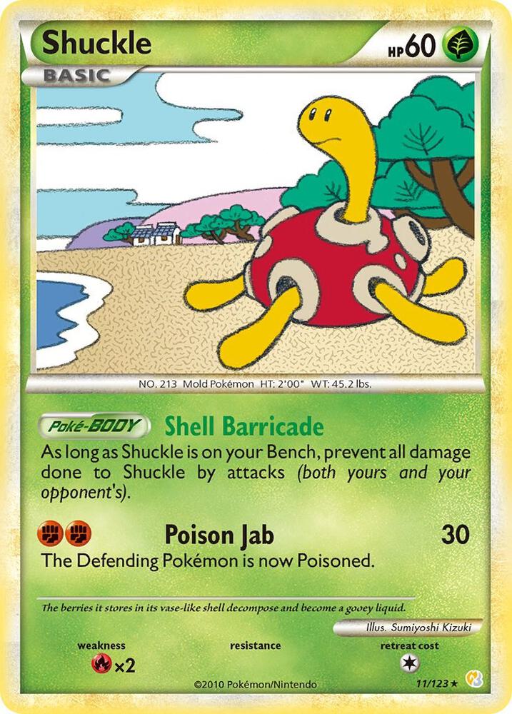 Shuckle 11/123 card from HeartGold SoulSilver