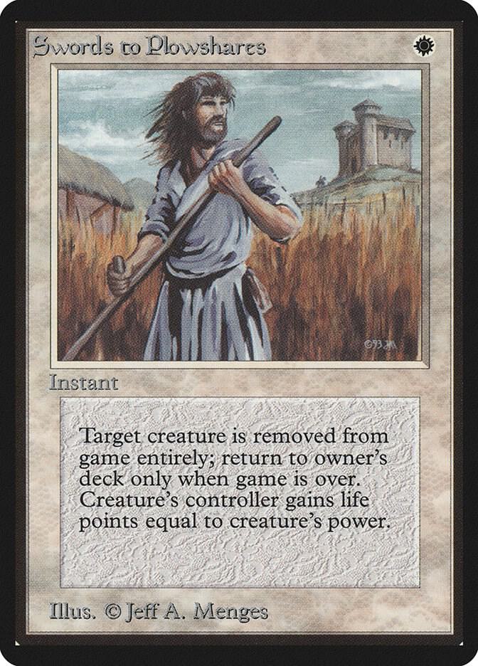 Swords to Plowshares card from Beta Edition