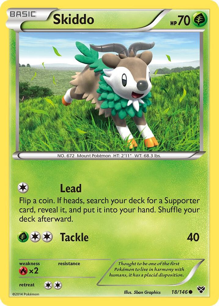 Skiddo 18/146 card from XY Base Set