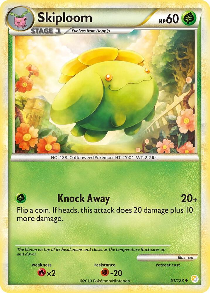 Skiploom 51/123 card from HeartGold SoulSilver