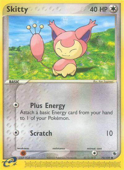 Skitty 70/109 card from Ruby and Sapphire