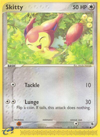 Skitty 71/109 card from Ruby and Sapphire