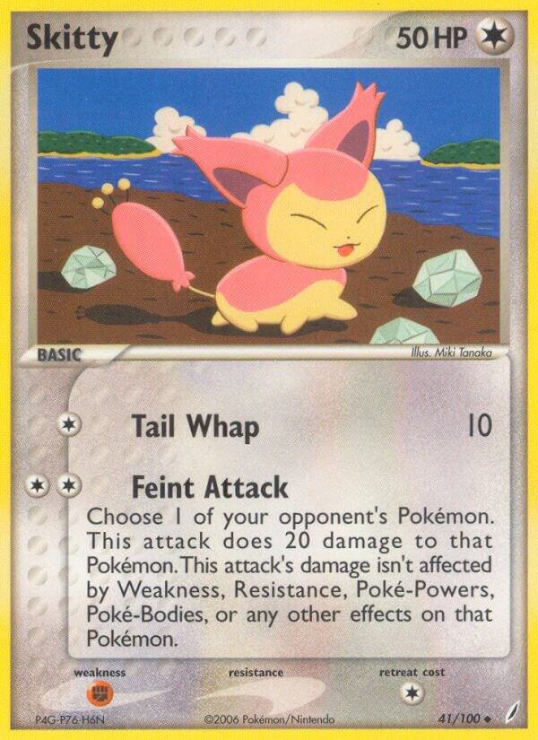 Skitty 41/100 card from Crystal Guardians
