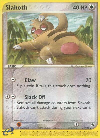 Slakoth 45/109 card from Ruby and Sapphire