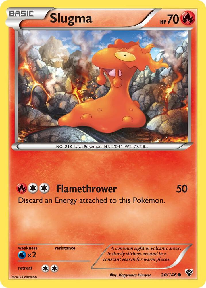 Slugma 20/146 card from XY Base Set