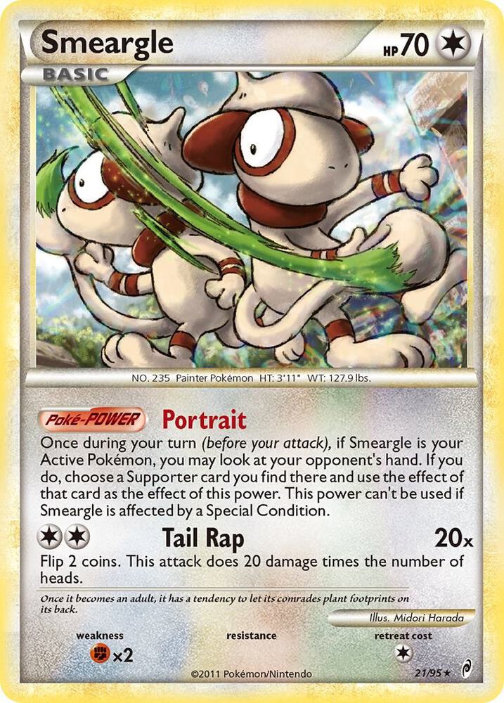 Smeargle 21/95 card from Call of Legends