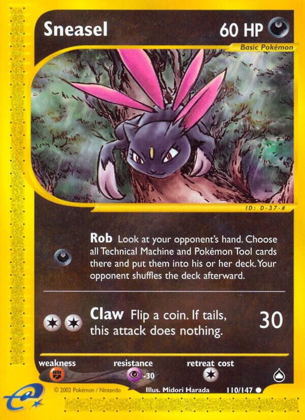 Sneasel 110/147 card from Aquapolis