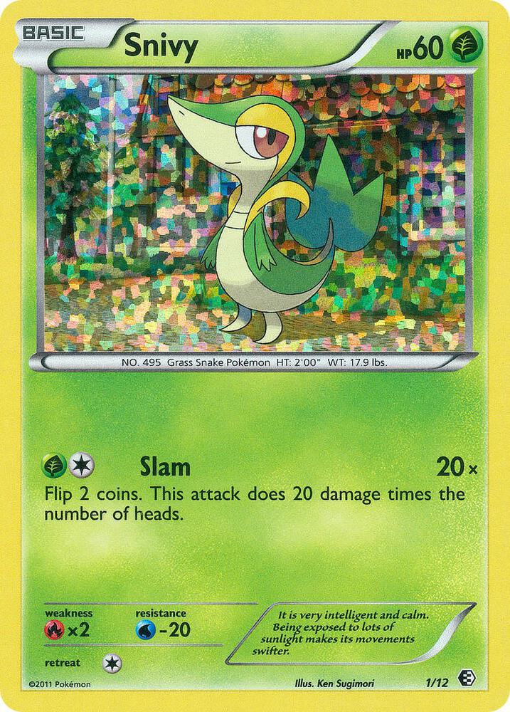 Snivy - 1/12 001/012 card from McDonald's Promos 2011