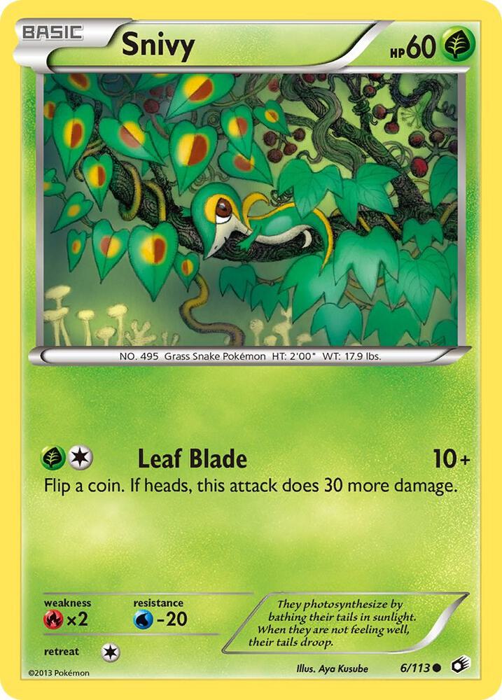 Snivy 6/113 card from Legendary Treasures