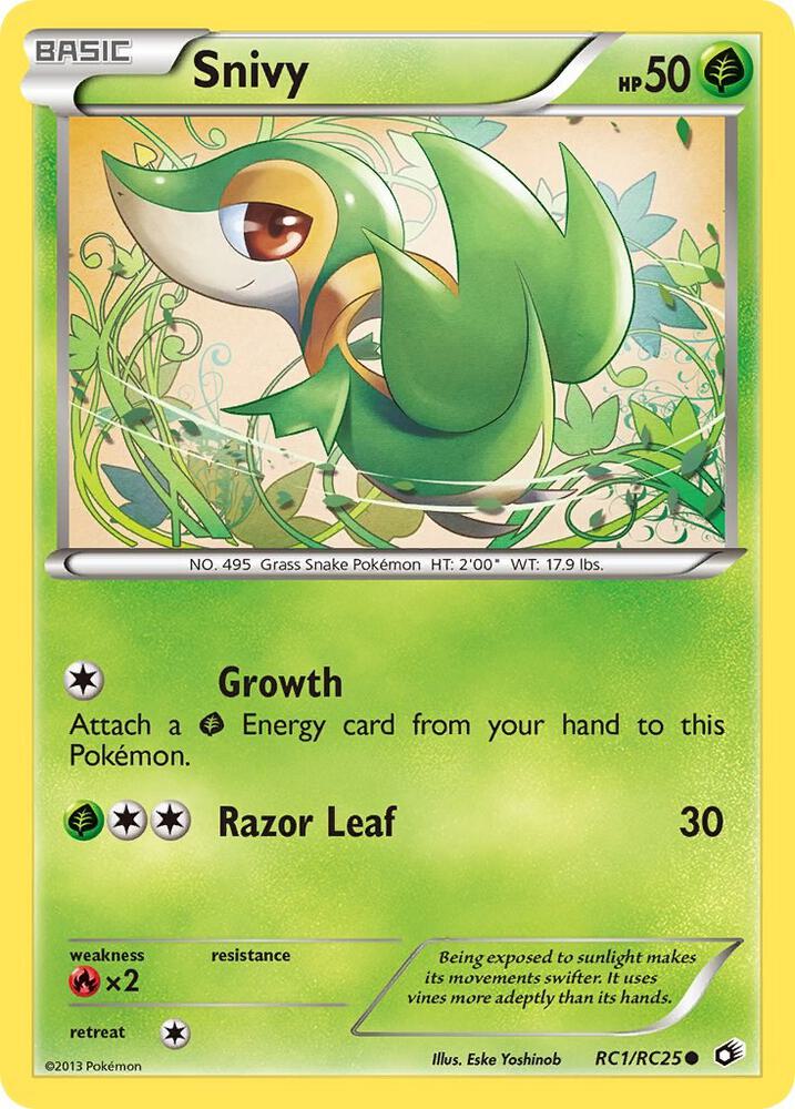 Snivy RC1/RC25 card from Legendary Treasures: Radiant Collection