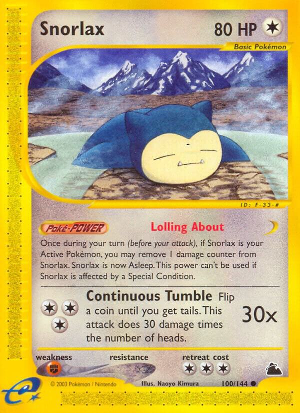 Snorlax 100/144 card from Skyridge