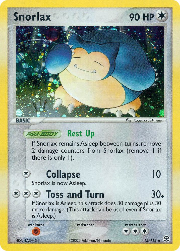 Snorlax 15/112 card from FireRed & LeafGreen