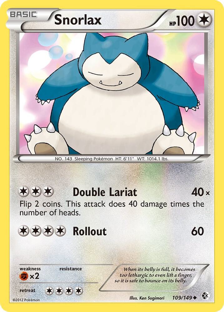 Snorlax 109/149 card from Boundaries Crossed