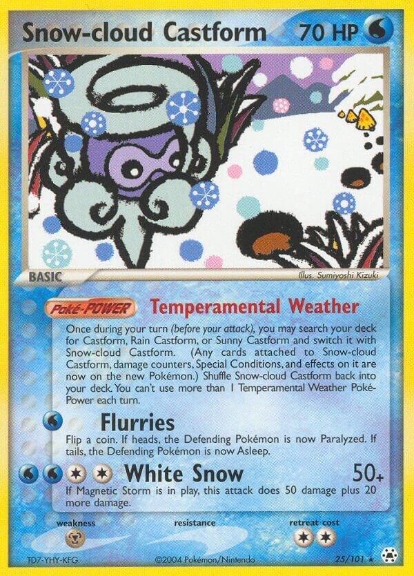 Snow-cloud Castform 25/101 card from Hidden Legends